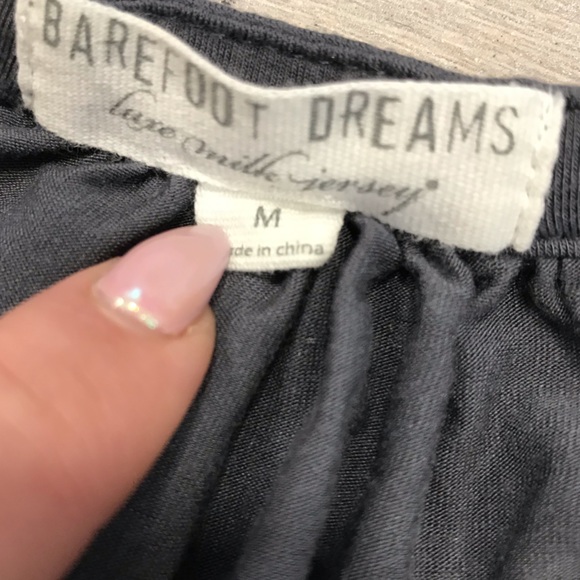 Barefoot Dreams Gray Luxe Milk Jersey Namaste Top - Picture 5 of 7